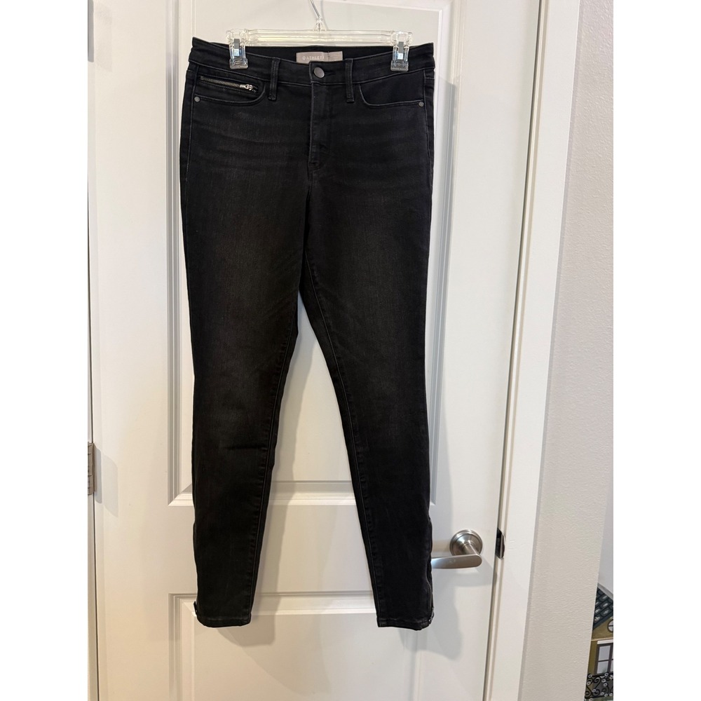 Athleta Sculptek Skinny Jeans Black Ankle Zip Denim Pants Womens Size 10‎ 288463